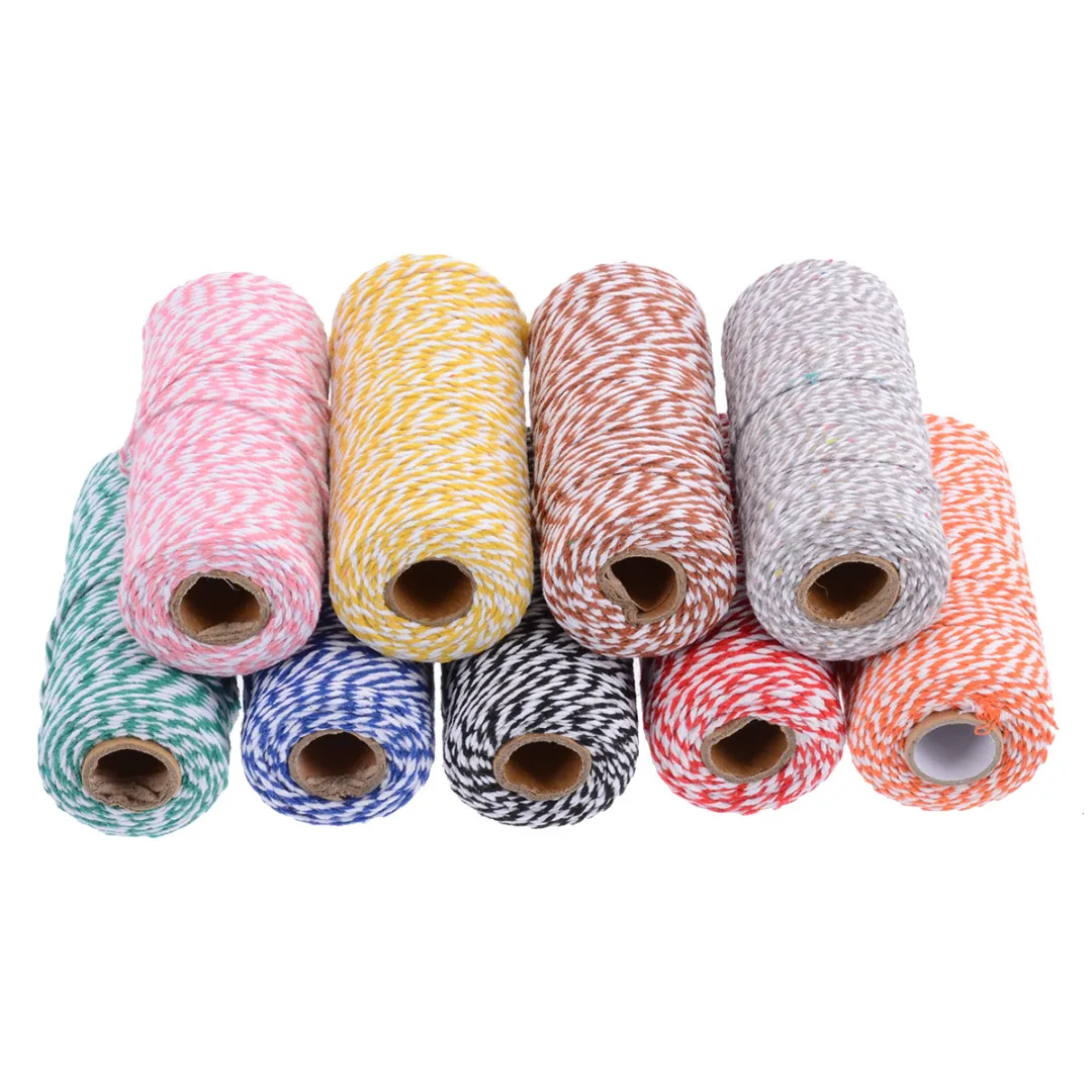 

9 Colors 1 Roll 100 Metres 2mm Cotton Cords Twine String DIY Apparel Sewing Rope Handmade Gift Packing Cords Mayitr