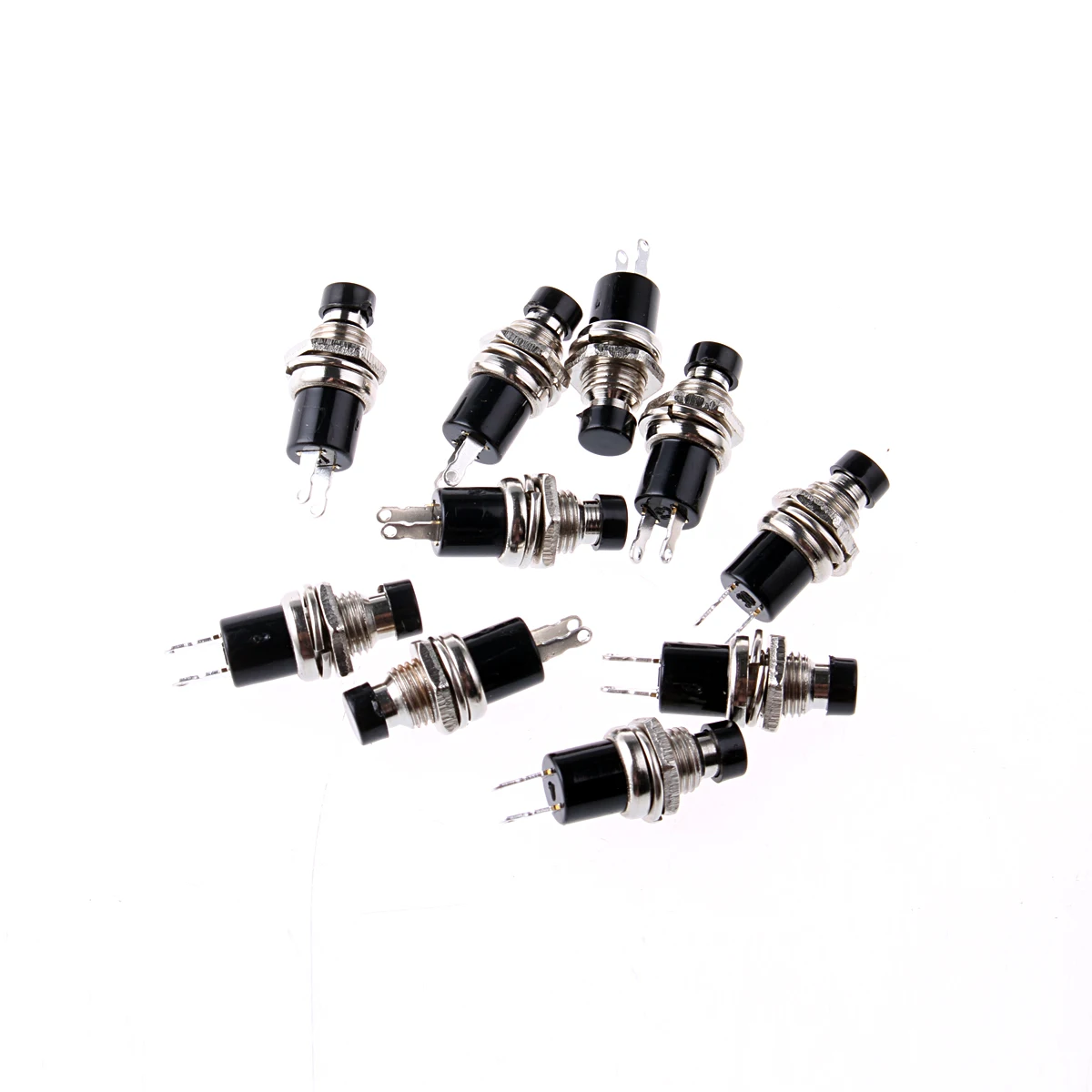 

US Shipping 10 Pcs SPST Normally Closed Momentary Push Button Switch Black