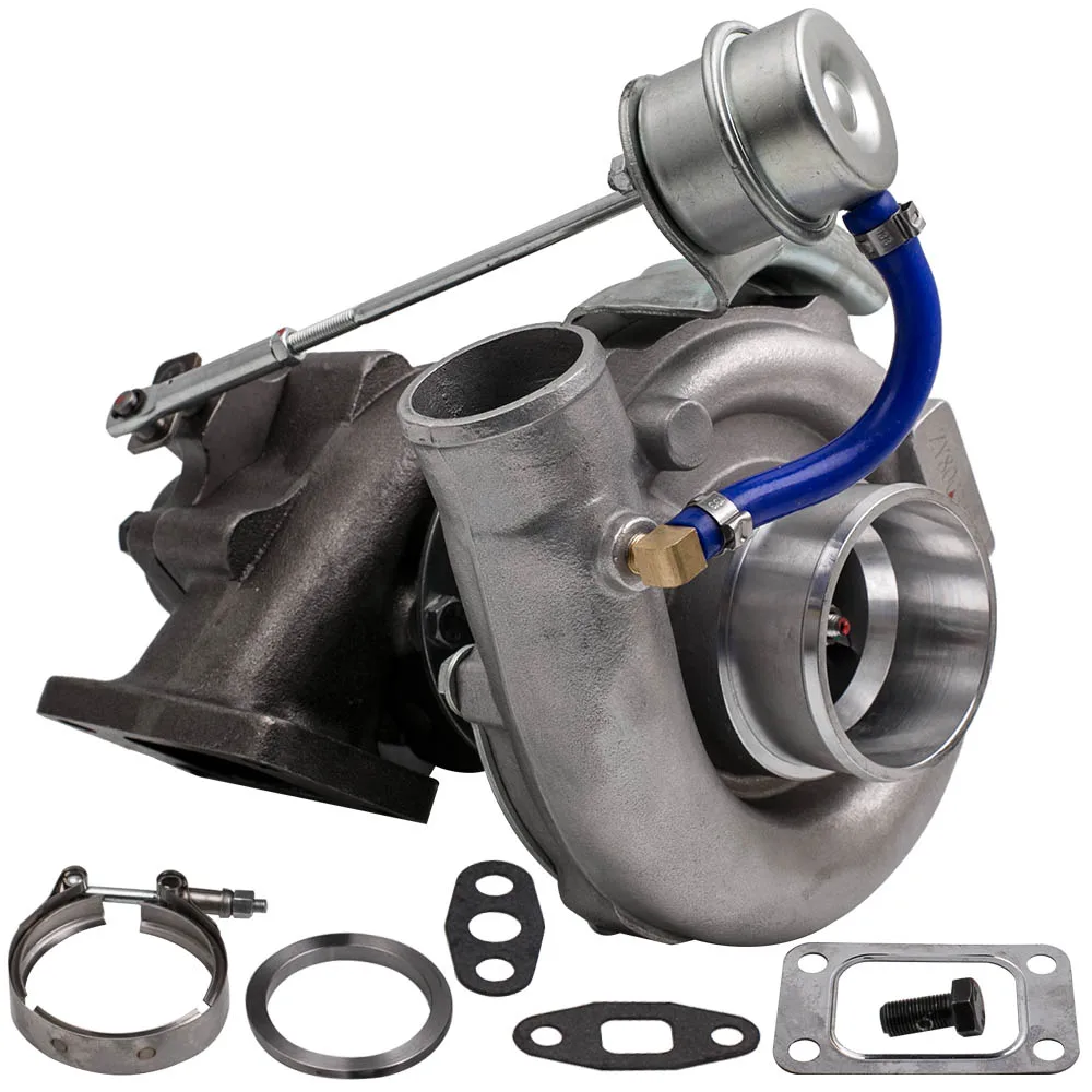 

T3 T4 Universal Turbo Turbocharger 0.63A/R V Band Flange Oil Cold for 4 6 Cyl 420HP 2.0-3.5L