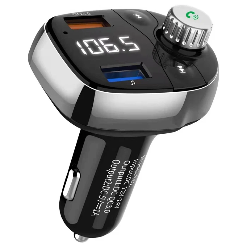 

5V/3A A2Dp Fm Transmitter Mp3 Player Lcd Display Car Dual Usb Charger Adapter Bluetooth Hands-Free Calls Support Tf Card