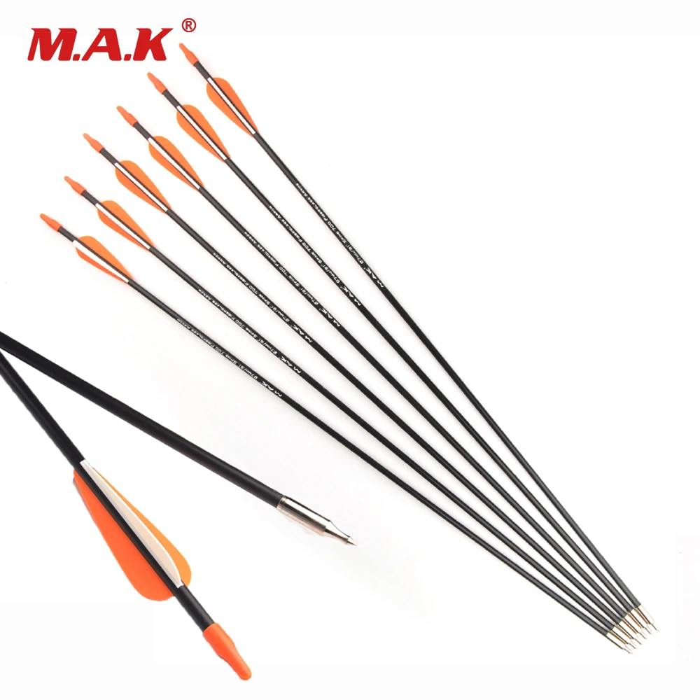 12pcs 31/" Fiberglass Arrows Spine 700 7mm Target Practice Archery Arrows hunting