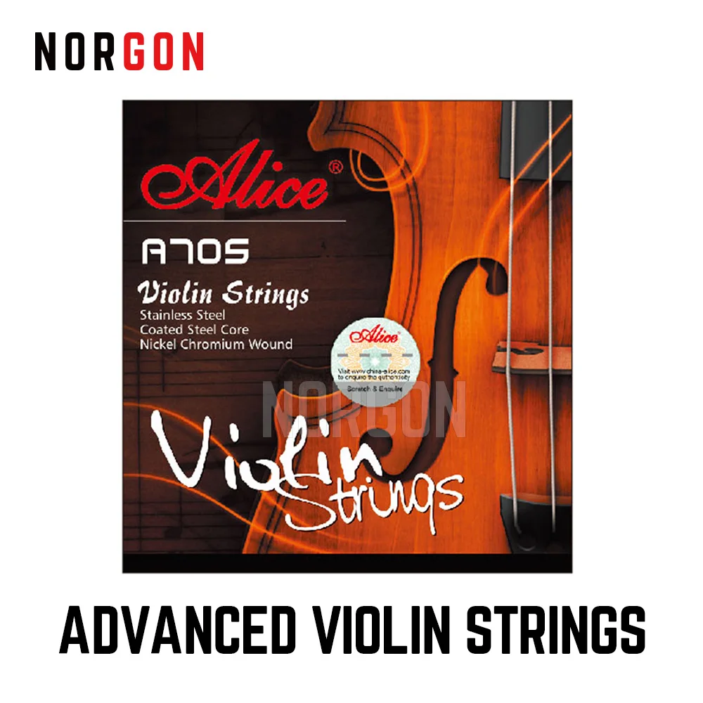 

Alice A705 Violin Strings Advanced Chromium Wound 4/4 Nickel 10 Sets Stainless Steel Core Accessories Mellow Timbre