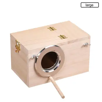 

Bird House Solid Wooden Budgerigar Parrot Nesting Breeding Box Bird Nest Cage Incubator Left Opening Case For Budgie Parakeet