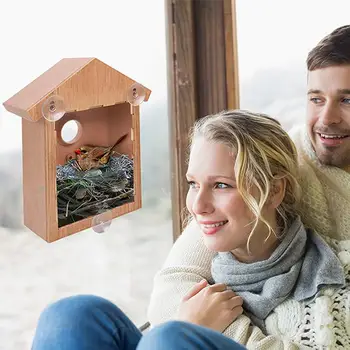 

Bird Supplies Translucent Bird Nest House Hut Cage Feeder Pet Parrot With Hold Parakeet Supplies DIY Bird Nest Cage