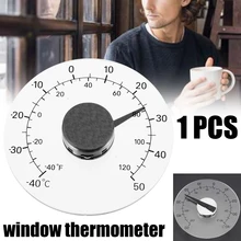 1Pc Digital Window Temperature Thermometer Weather Station Tool Circular Transparent Thermometer Outdoor hygrothermograph