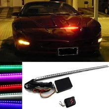 56 см RGB 48LED Автомобильный сканер Knight Rider стробоскоп вспышка светильник полоса+ пульт дистанционного управления