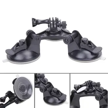

1/4'' Auto Car Windshield Screw Triple Vacuum Sucker Cup Tripod Mount Holder Support for Gopro Hero 5 4 Session for SJCAM Camera