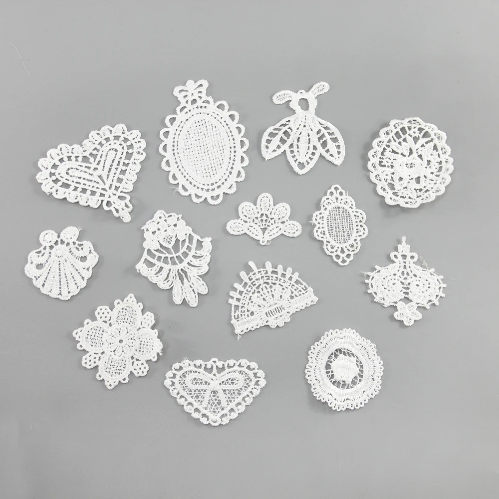 

David accessories Lace Patch Flower Heart Embroidery Clothing Applique Patch DIY Sewing Accessory Supplies 20 pieces,20Yc1691