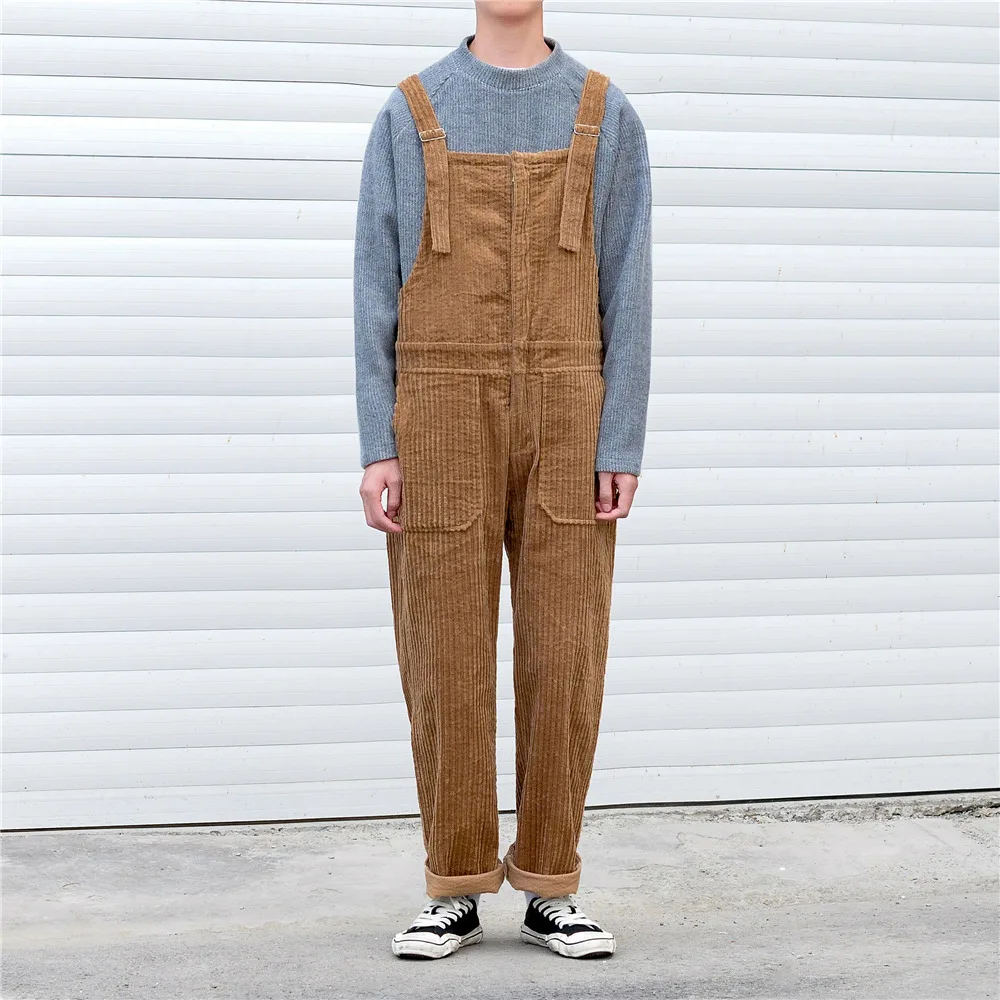 

2019 spring Men's Harem Corduroy Fabric Cargo Casual Pants men Joggers Jumpsuit Rompers Loose Brand Trousers sweatpants