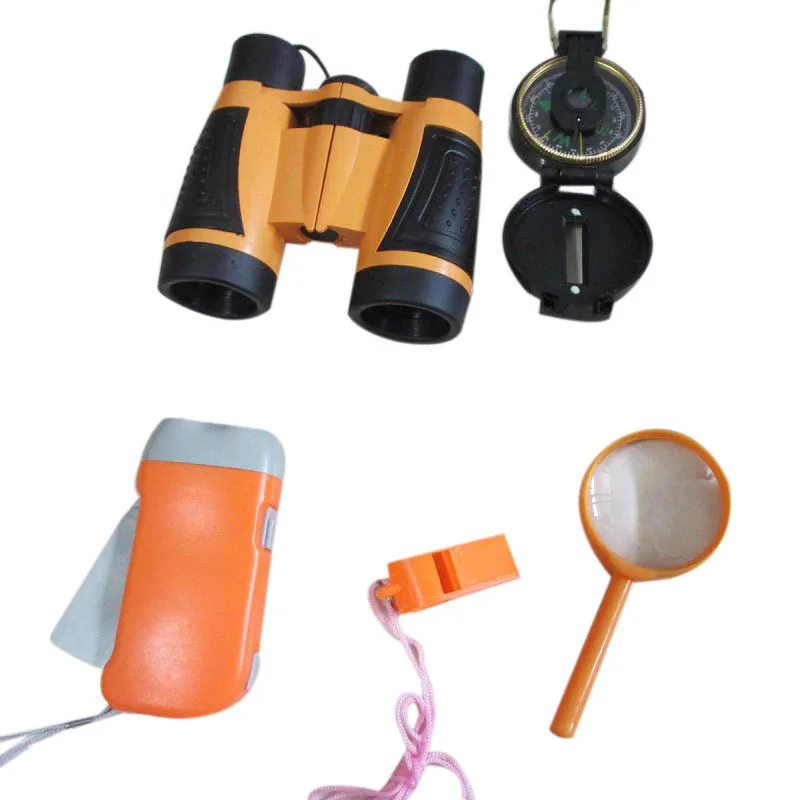 

Children'S Outdoor Toy Set Young Explorer Toy Set Children'S Binoculars, Flashlight, Compass, Magnifying Glass, Whistle. Teles