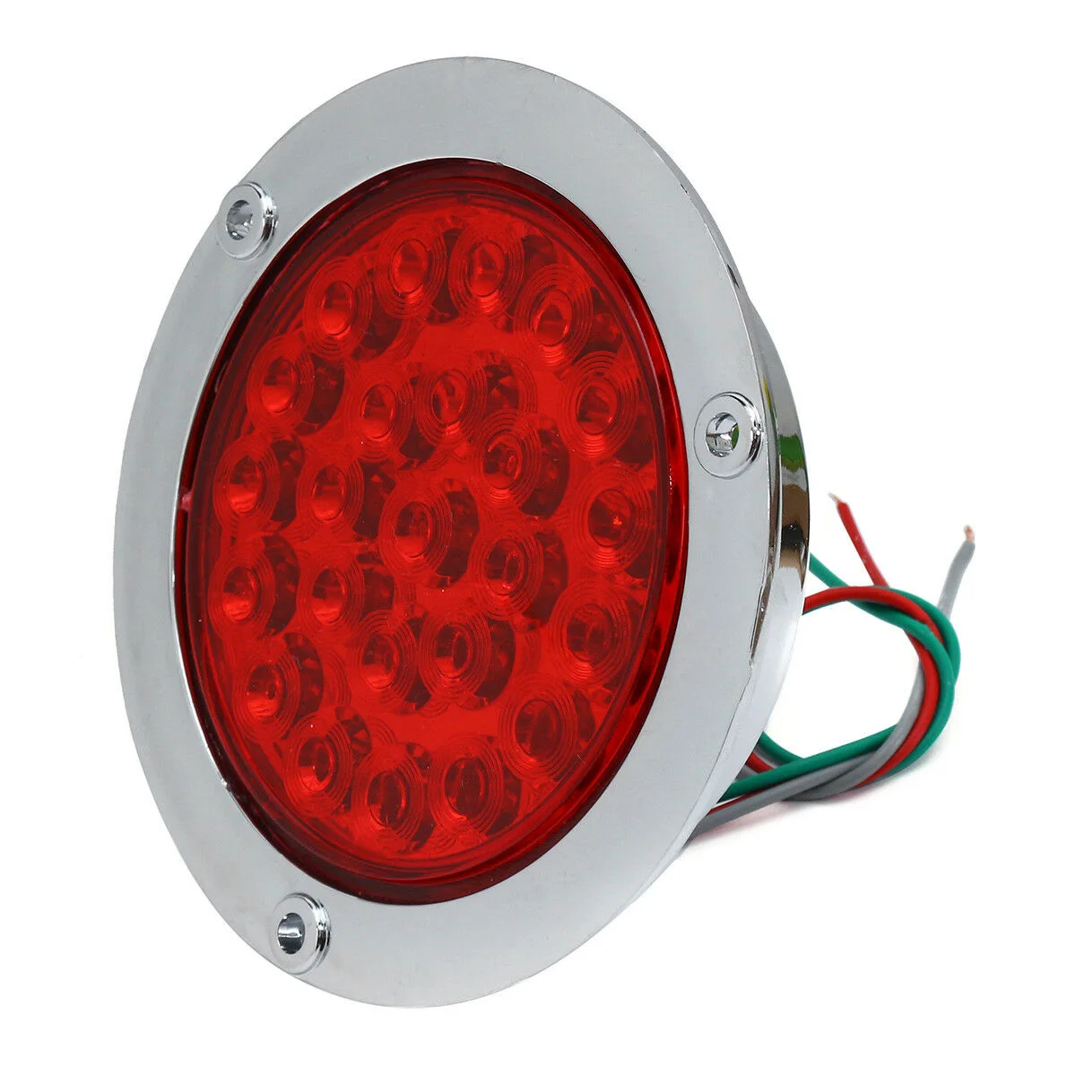 

2pcs 12V Red Round 24LED Truck Trailer Brake Turn Signal Rear Tail Lights Stop Reverse Safety Indicator Lights for Truck Trailer