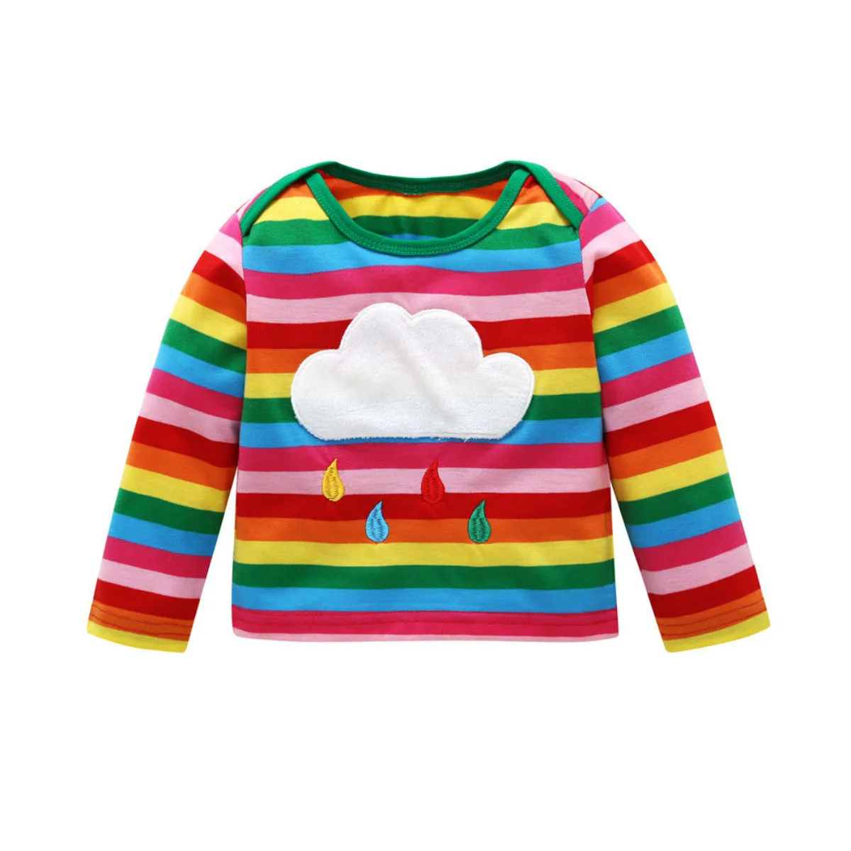 Pudcoco 2019 New Brand Toddler Kids Girls Rainbow Striped Long Sleeve