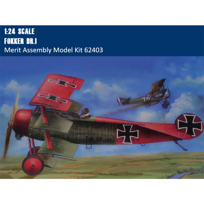 Самолет Trumpeter 62403 1/24 Fokker Dr.I бомбардировщик с пластиковой моделью самолета|Наборы