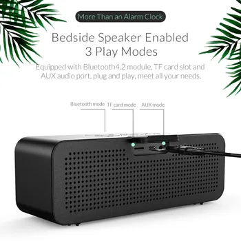

Orico Portable Wireless Bluetooth 4.2 Der Speaker With Alarm Clock Lde Display Screen Music Surround Outdoor Stereo Sound Wate