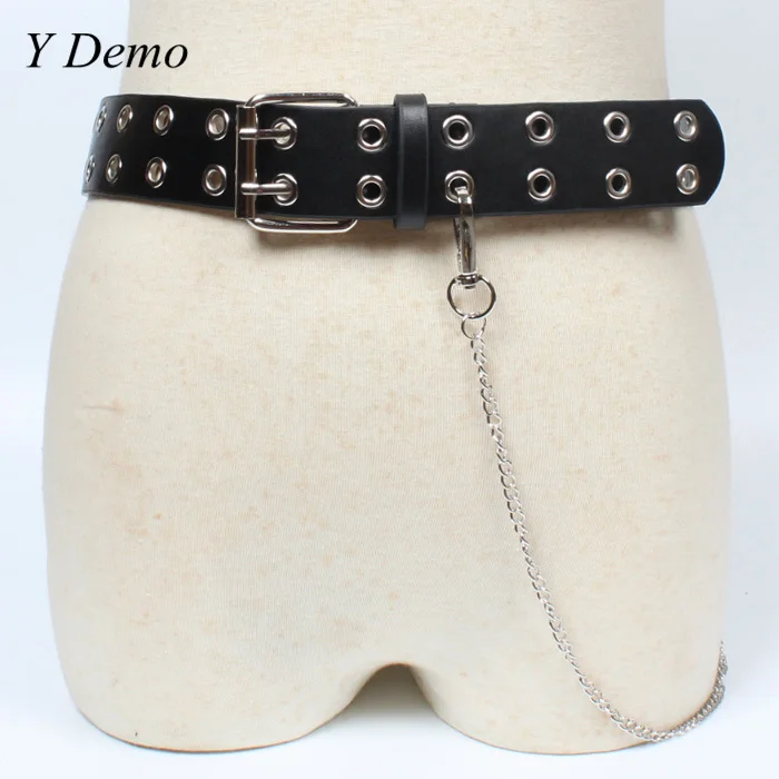 

punk Eyelet Wind Design Ins Fire Ma'am Belt Chain PUNK Rivet Decoration