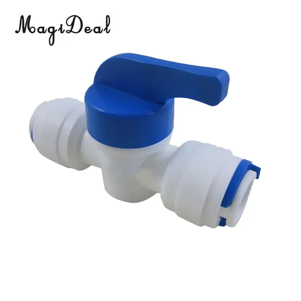 

MagiDeal Plastic 3/8 'OD Tube Ball Valve Quick Connect Straight Fitting for RO Water Reverse Osmosis Systems