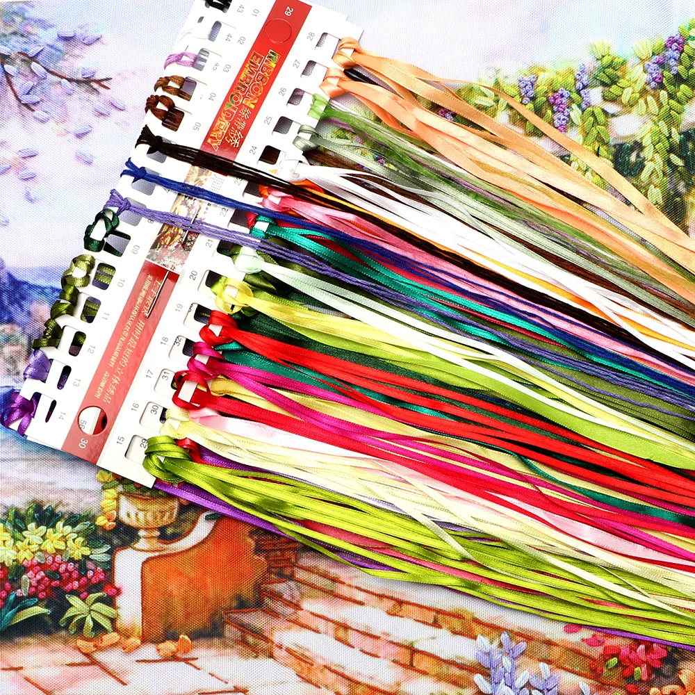 HOOMIN DIY наборы для вышивания крестиком наборы для рукоделия Наборы для вышивания лентами для вышивания пейзаж Сад Цветочная живопись