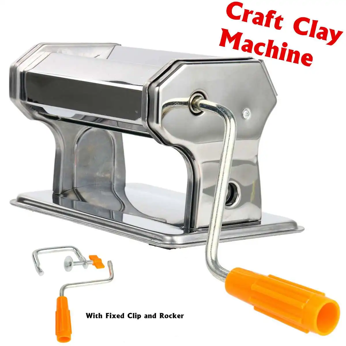 

Non-Electric DIY Stainless Steel Craft Polymer Rolling Machine Clay Press Roller Hand Cranked Handmade Press Pasta Tools