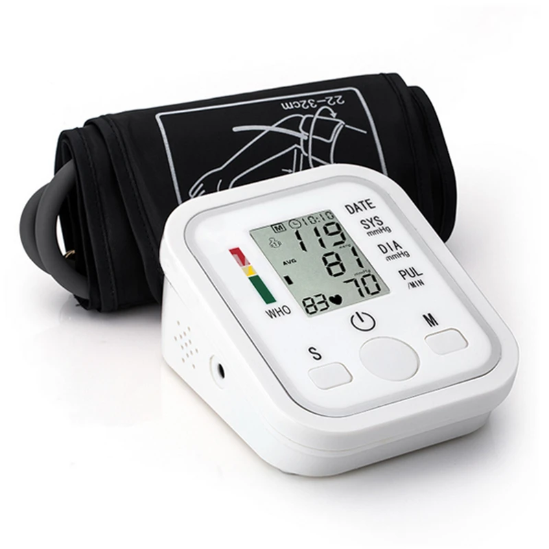 

Automatic Upper Arm Electronic Digital Blood Pressure Monitor Portable Sphygmomanometer for Measuring Arterial Pressure Tool