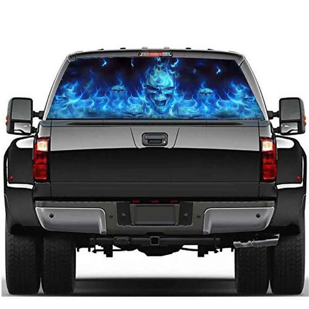 Универсальная наклейка для автомобиля, грузовика, внедорожника, на заднее окно, тонированная графическая наклейка, декоративная наклейка с пламенем