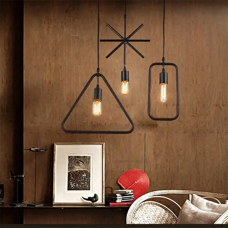 luces colgantes de metal nordico estilo