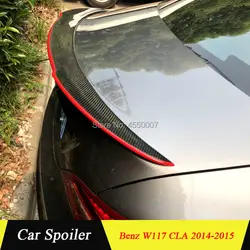Для Mercedes CLA W117 спойлер из углеродного волокна спойлер заднего крыла с красной линией для Mercedes-Benz CLA W117 спойлер 2014-2015