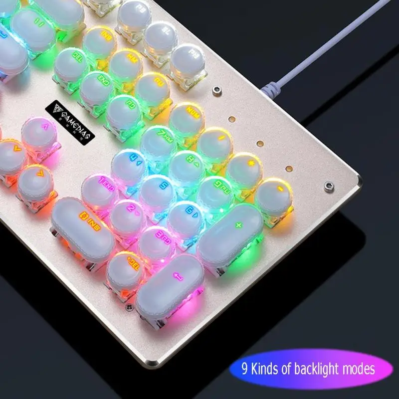 K11 панк Keycaps USB проводной синий переключатель Механическая с подсветкой игровая