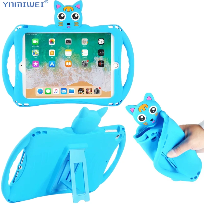 

Soft Silicon For iPad 2018 Case Child ShockProof Handle Stand Washable Cover For iPad Air 1 Air 2 /IPAD 9.7 2017 Kids Case