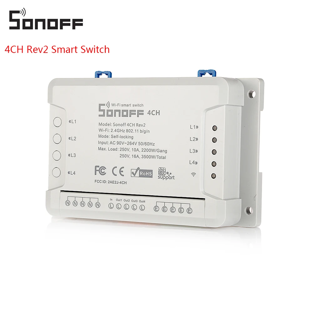 

SONOFF 4CH Rev2 4 Channel Wireless WiFi Smart Switch