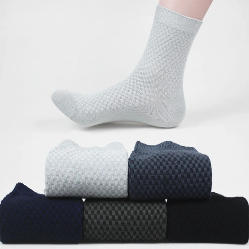 1 пара носков модные однотонный деловой бамбуковые волокна короткие носки весна осень дышащие прочные мужские носки Модные Meias Crew