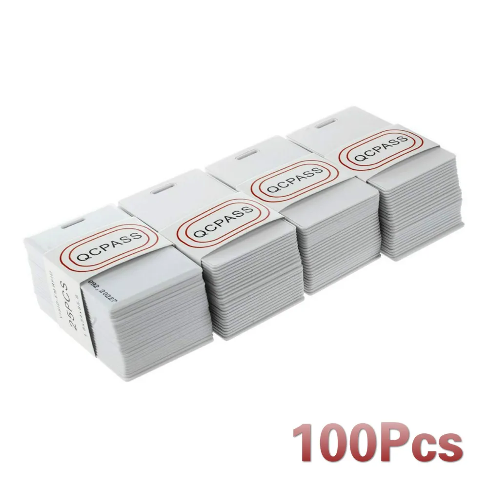 

100 Pcs RFID 125KHz Proximity Cards TK4100/EM4100 Thick Cardboard Transponder ID Card