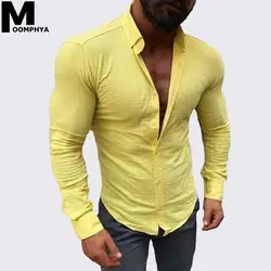 2019 Твердые brigh цвет с длинным рукавом для мужчин рубашка уличная хип хоп camisa masculina