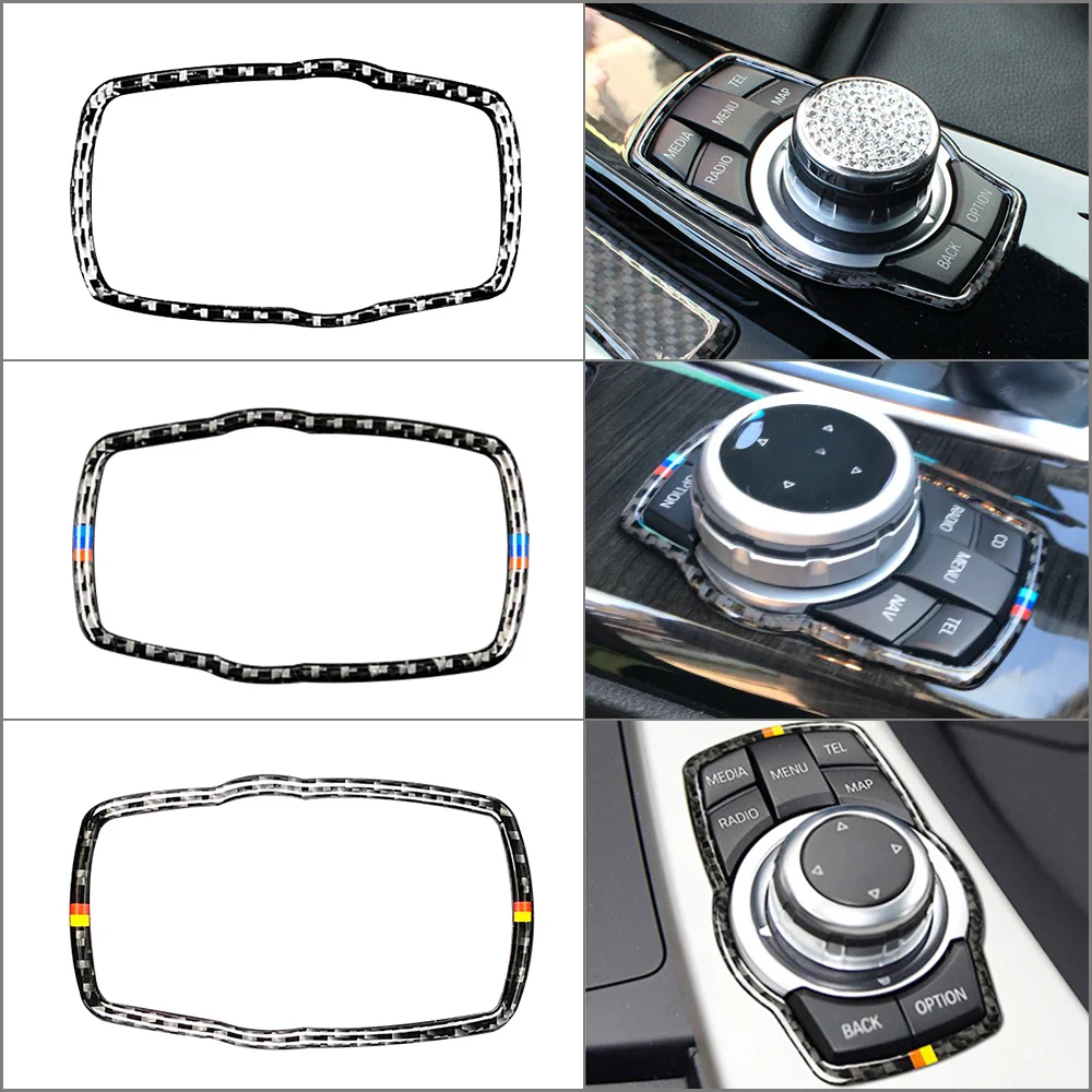 

Car Sticker Carbon Fiber For BMW Multimedia Button Frame Cover Knob Trim for F10 F20 F30 F34 F07 F25 F26 F15 F16 Accessories