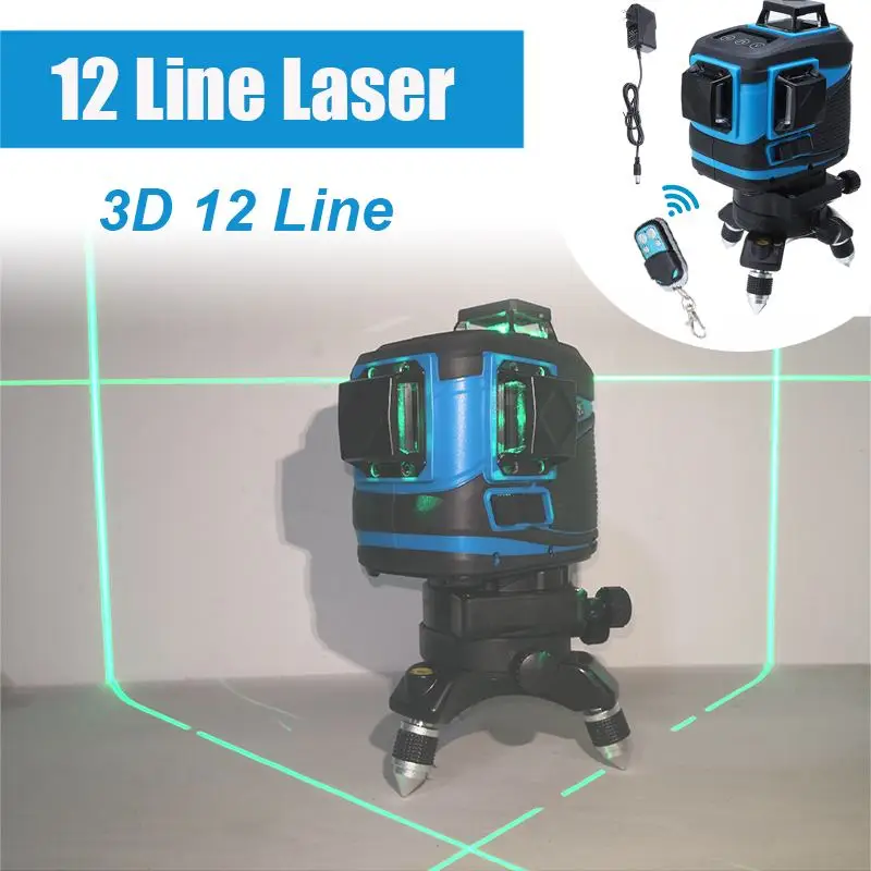 

Remote Control Green 12 Lines Laser Levels Wall Self Leveling 360° Horizontal Vertical Cross Flat Glare Floor Tile Instruments