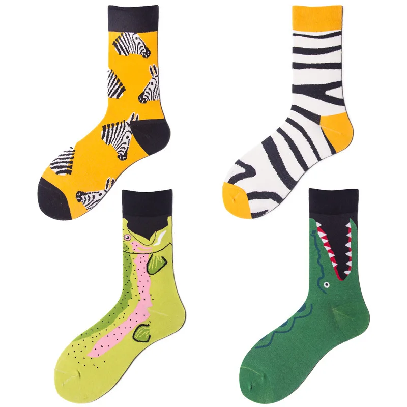 

European Autumn And Winter Women Cute Animal Print Short Socks Men Casual Crew Socks 1 Pairs 18126