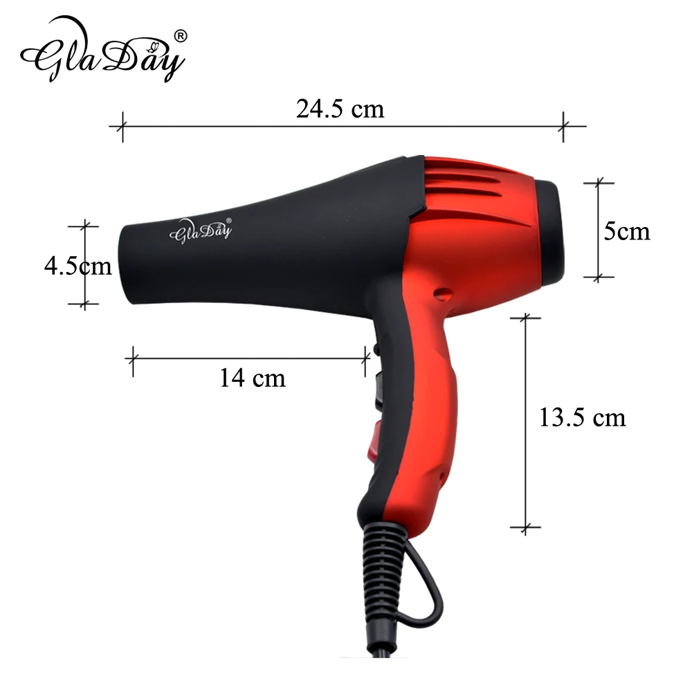 Professional Ionic Hair Dryer Blow Dryer Electric Hair Blower Hair Style Tool High Power With Blue Light 2