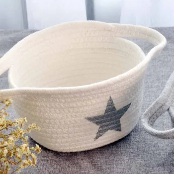 

Washable Laundry Basket Storage Office Sundries Handmade Knitting Rattan Flower Hamper WXV Sale