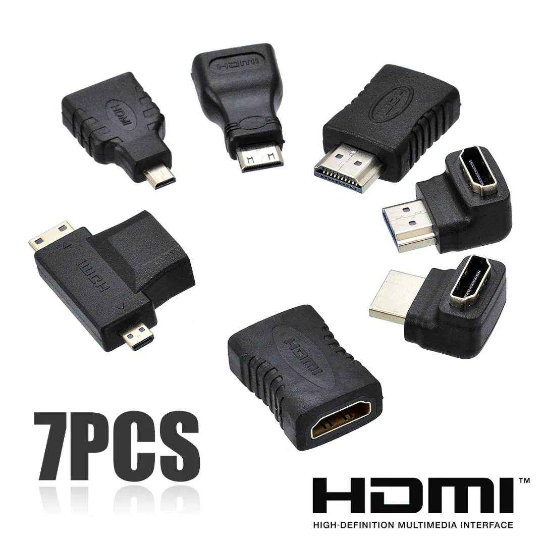 Новые 7 шт. HDMI мини микро адаптеры позолоченный HDMI удлинитель конвертер разъем комплект подходит для аксессуары HDTV Mayitr