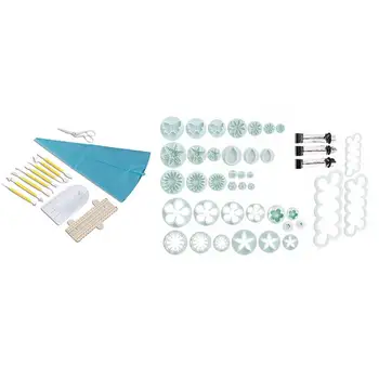 

54PCS Cake Decorating Equipment Cake Decorating Tool Set Easy to Use Icing Tips with Pattern Chart Angled Spatula #20