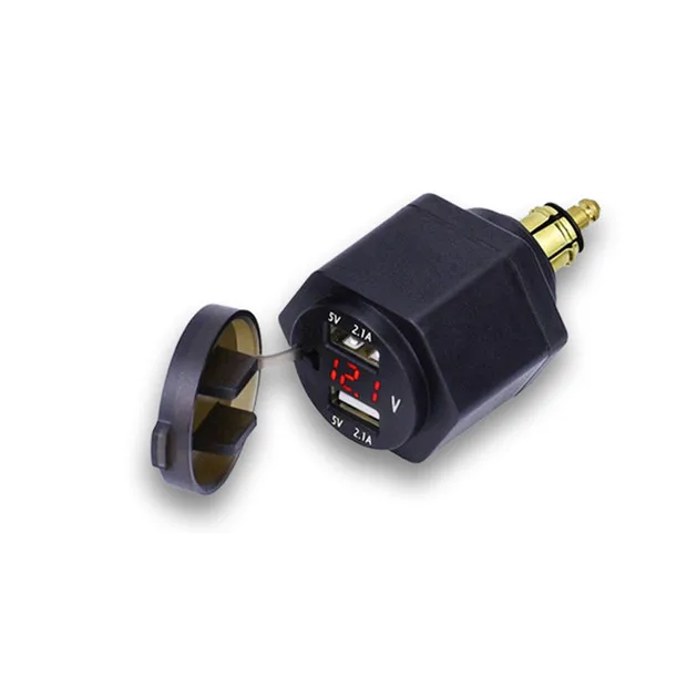 4.2A вольтметр алюминиевый двойной USB зарядное устройство DIN гнездо