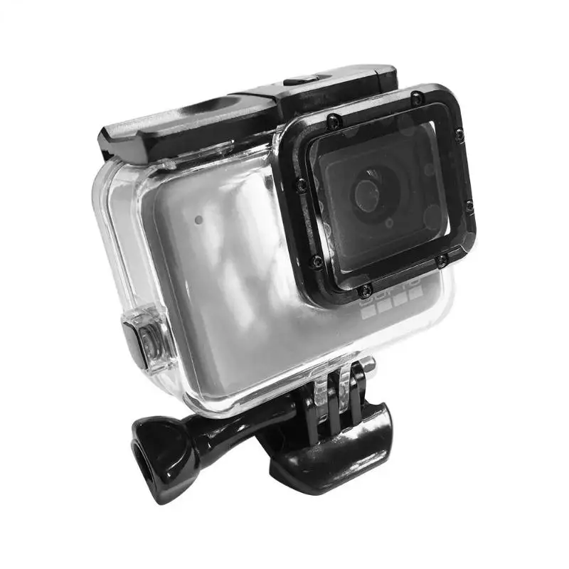 Водонепроницаемый чехол для камеры для подводной съемки с сенсорной задней крышкой для GoPro Hero7 серебристый/белый
