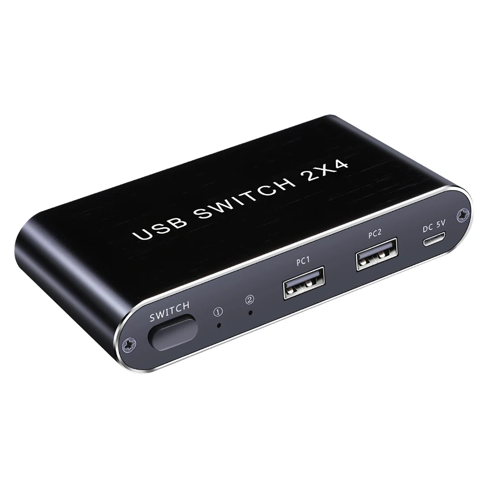 Usb переключатель 2x4 2 порта ПК обмен 4 устройства для принтера клавиатура мышь