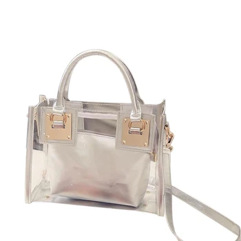 

Women Clear Transparent Shoulder Bag Jelly Candy Summer Beach Handbag Woman Messenger Bags