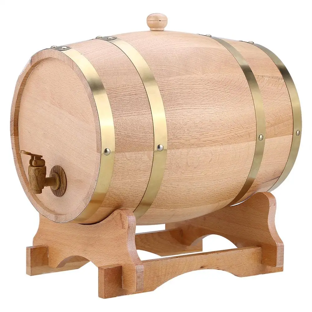 

Vintage Wood Oak Timber Wine Barrel Dispenser for Whiskey Bourbon Tequila 10L