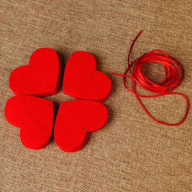20 шт./упак. сердце гирлянды Шторы DIY Шторы Non сплетенная ткань красного цвета для ко Дню Святого Валентина для Спальня, окна, двери, Декор#2