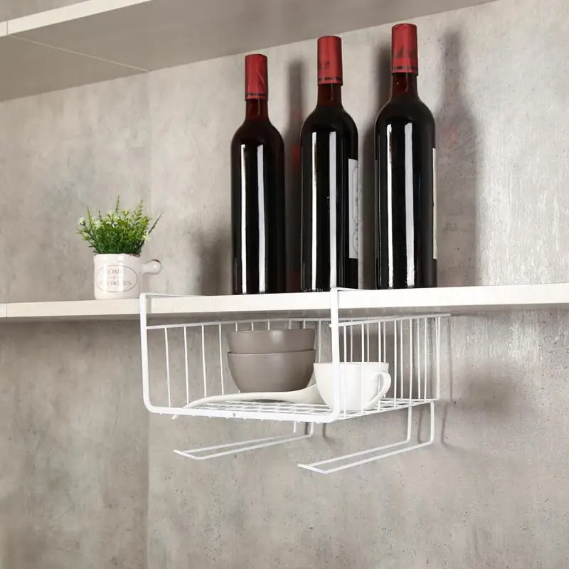 

Kitchen Bathroom Cupboard Cabinet Compartment Hanging Holder Storage Rack Kitchen Storage Organization