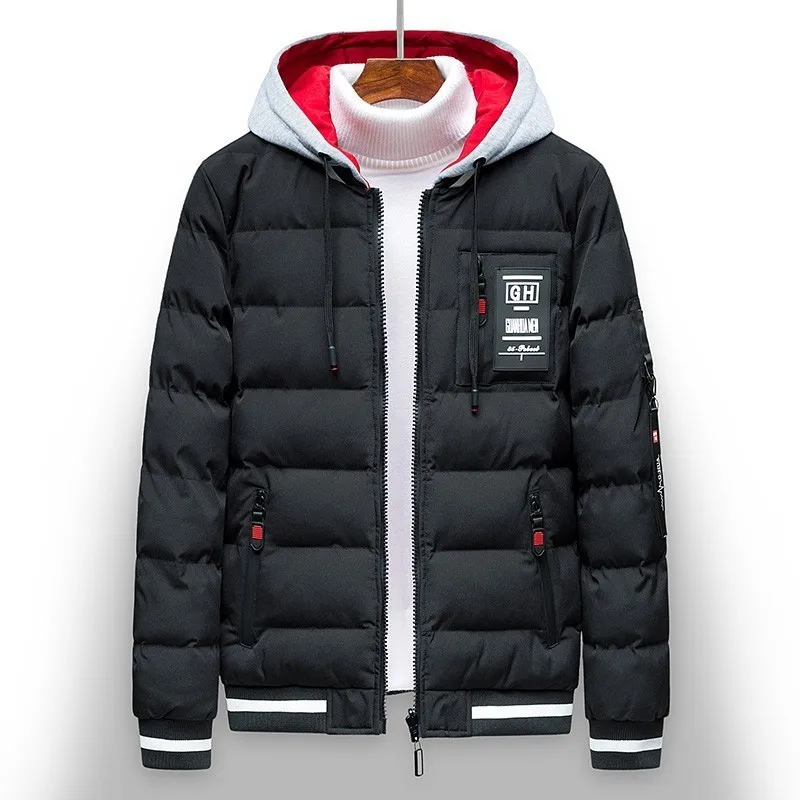 Rongge парка куртка пальто для мужчин 2018 новый бренд с капюшоном толстые двухсторонние парки мужские однотонные с капюшоном карман-10 градусов