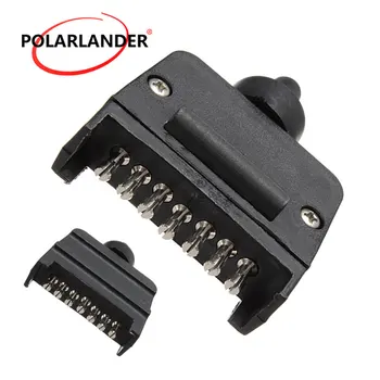 

Car style Black 7-Pin Flat Trailer Plug Connector Male Adapter Replacement Trailer Socket