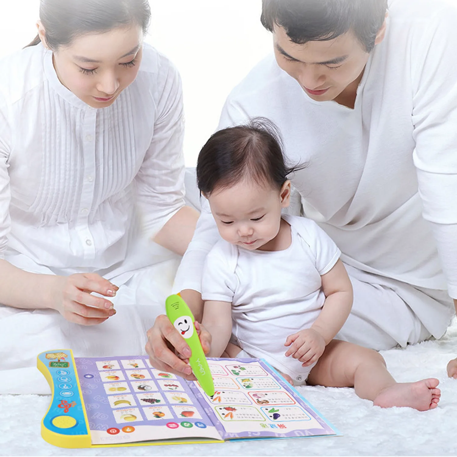 

Kids Letters Numbers Shapes Colors Animals Fruits Electronic Book English Reading Learning Machine with with Smart Logic Pen Toy