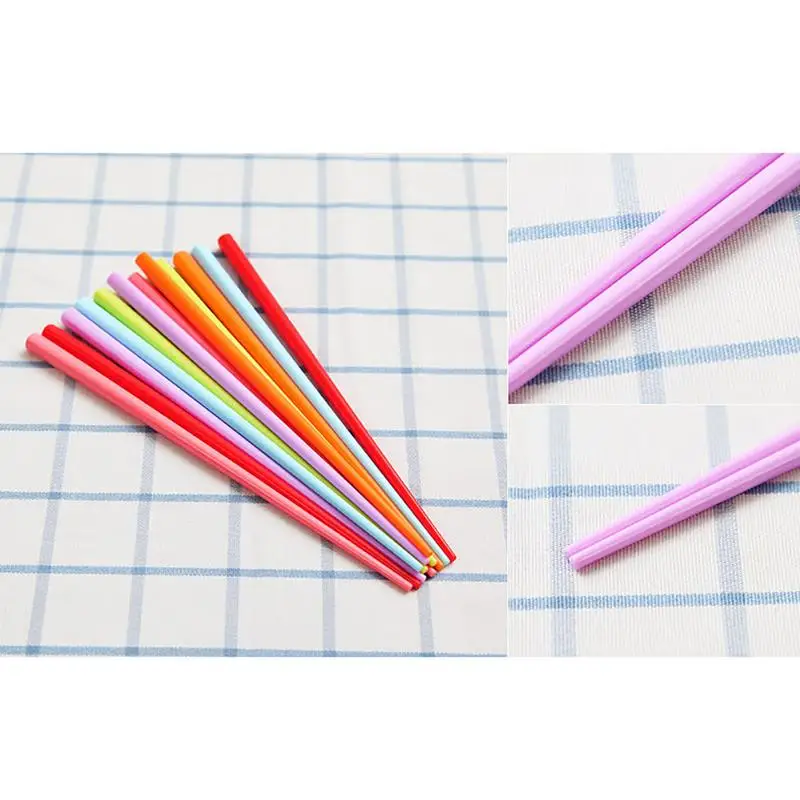 Picnic al aire libre innovador comida grado 6 piezas tenedor cuchara palillos Camping arcoíris Color vajilla portátil palillos conjunto